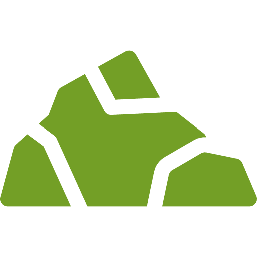 Rock Installation A green icon of a croissant, depicted using simple geometric shapes.